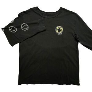 Volcom T-Shirt Mens L Black Long Sleeve Graphic Camo Stone Logo Shirt